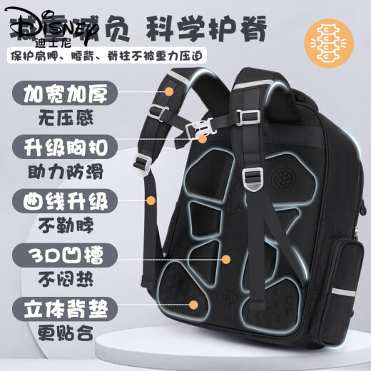 迪士尼（Disney）盛望某某书包二次元双肩包大容量男孩动漫小学生书一二三四六年级 黑色A款-大号-+同款32件套