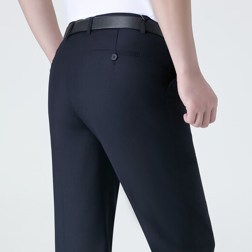 Charides high-end summer thin non-iron trousers for men business casual formal suit pants simple versatile straight trousers men 9900-2 black [without pleated slim version] 31 [2 feet 4 waist]