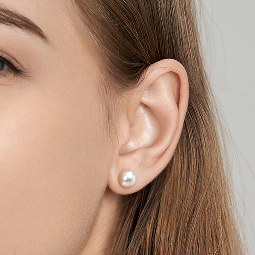 Hersha AKOYA seawater pearl earrings small bulb 7-8mm S925 Tremella needle