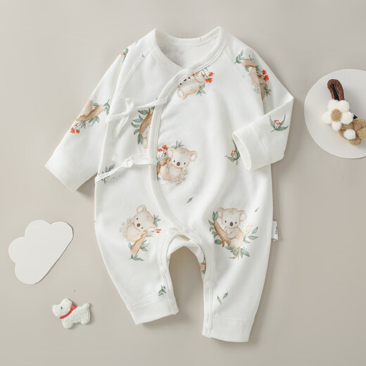 [Reine Baumwollkletterkleidung] Babykleidung Ein reines Baumwollbaby Jumpsuit 0-3 Monate alte Neugeborenen Basis Mantel M12013 Blaue Libelle 66 cm