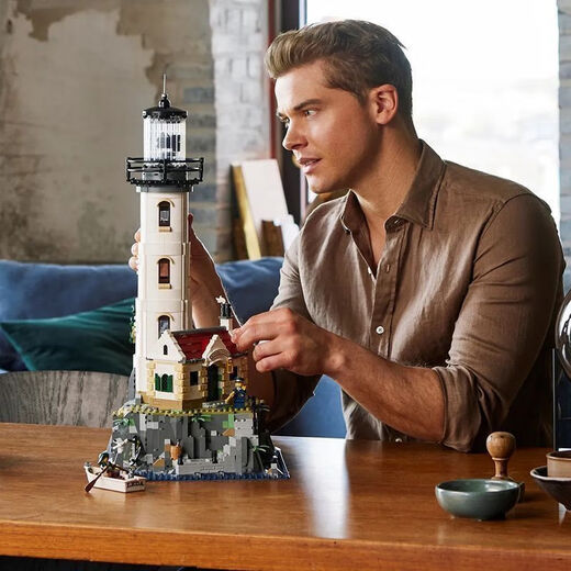 LEGO Lighthouse Architectural Model Series Creative Dificultades Altas dificultades de ensamblaje Annamento de juguete NUEVO LIGHTHOUSE 869 GRANOS EXQUISITO REFORMA