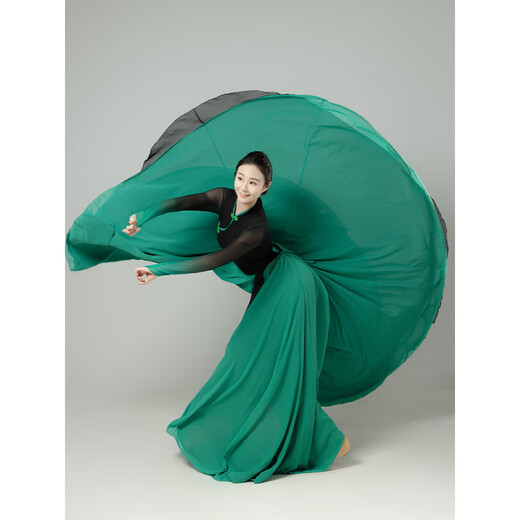 Hawit Mongolian dance costume Mongolian dance performance costume art test large swing skirt ethnic style stage performance costume 5 emerald green skirt 360 skirt single piece M skirt length 90C