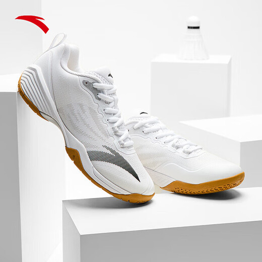 ANTA Aurora Table Tennis Shoes丨Sports Shoes Women's Badminton Shoes 2025 Winter New Training Shoes Pure White/Basic Black-1 38.5