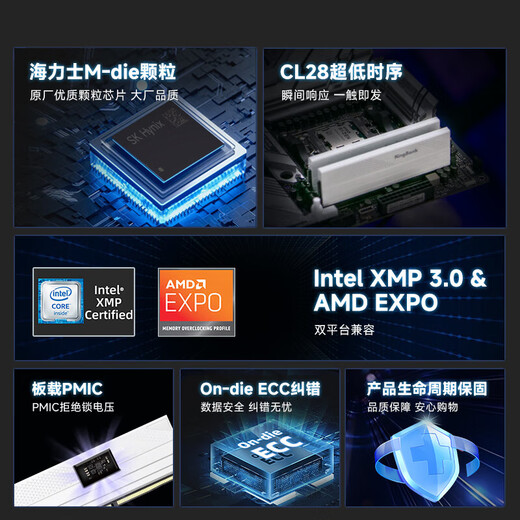 KINGBANK Star Blade 6000c28 ddr5 memory stick 6400 Star Blade 32g16gx2 6800 48g desktop memory stick 7200 gaming e-sports high frequency vest strip 64g Star Blade White 48G (24Gx2) 6000 C28 M generation