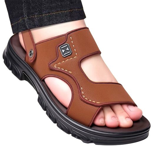 Столетия Liyong Summer Sandals Мужские мягкие подошвы, анти-скользкие пляжные туфли с двумя износостойкими, ахлетающими для дышащих тапоч