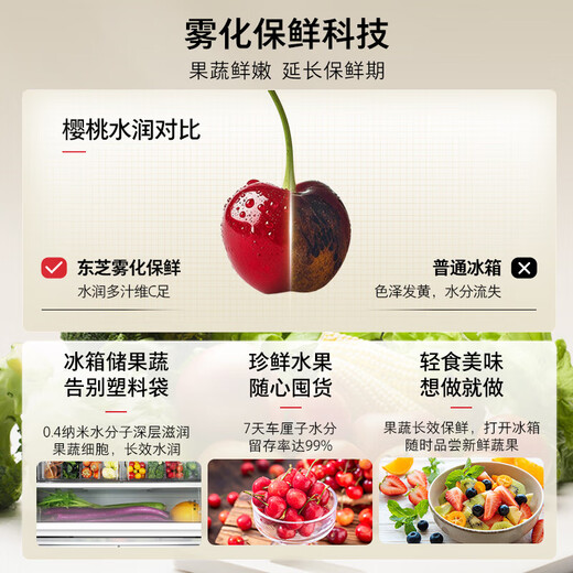 Toshiba Official Flagship Store White Pearl 541 Refrigerador doméstico Puerta doble cruzada Nivel uno integrado Eficiencia energética Sistema dual sin escarcha Congelador fresco atomizado GR-RF541WI-PM171 Zhijin White