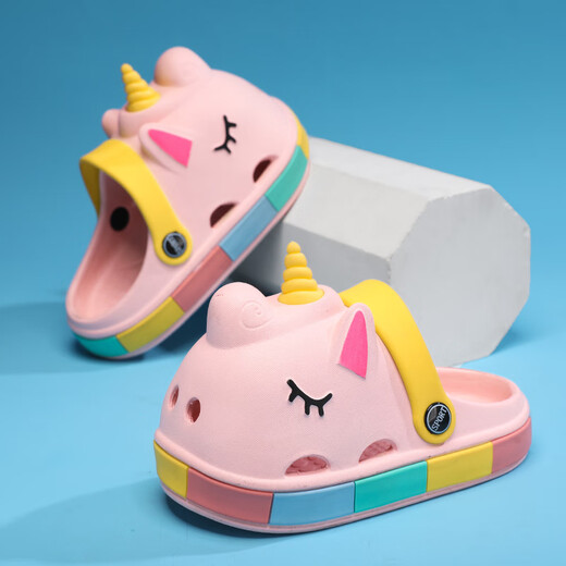 Guanmao Pei Unicorn Cave Shoes Baby Sandals Breathable Soft Sole Cute Children's Shoes Pink 24