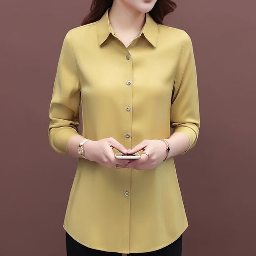 皮尔卡丹（pierre cardin）【9716人好评】春秋纯色白衬衫女外穿上衣长袖气质百搭打底衫宽松 白色 【春秋季不加绒】 L 【建议85-100斤】