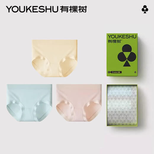 Youkeshu Pure Cotton Girls Rear Cotton Full Cotton 10A Antibacterial Mid Waist Breatable 2025 NUEVAS PULAS DE ALMENTAS 'PIELA DE ALMENDO + OXYGEN AZUL + ROSA LIGHTA L