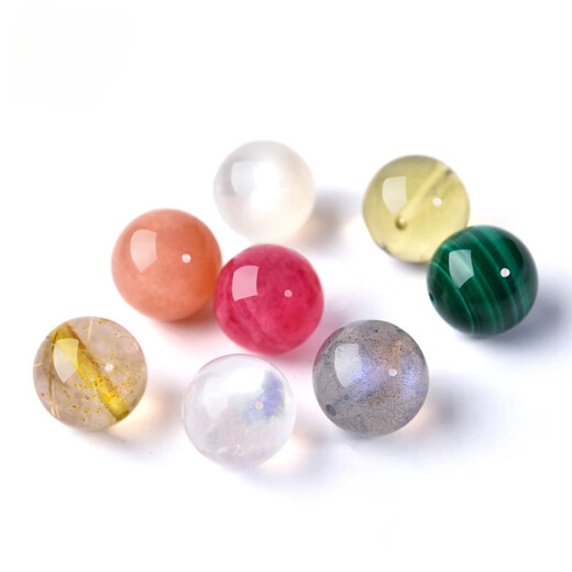 Doroman Natural Citrine Scattered Beads Blue Moonstone Blonde Crystal Rose Glow Sunstone Malachite Single Bead Bracelet Blonde Crystal Approximately 13-13.5mm/1 piece