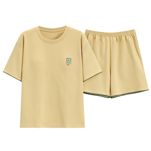 Pajamá de pijama de manga corta de algodón puro para ropa de algodón para mujeres de verano para ropa para el hogar de estilo coreano simple Y9859 m (recomendado 75-95Jin [Jin iguala 0.5 kg])