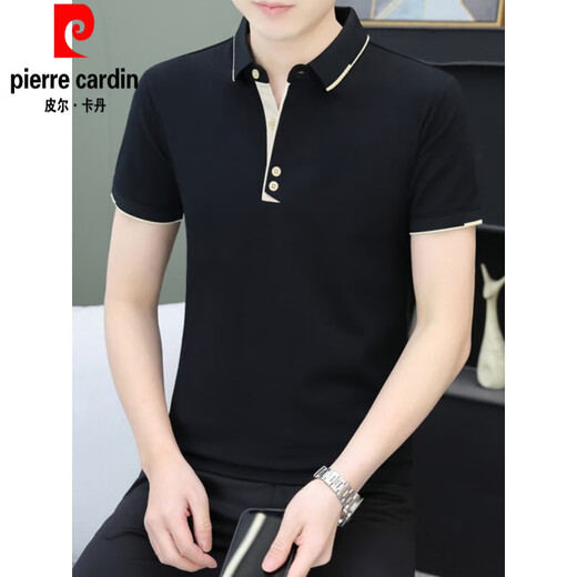 皮尔卡丹polo.衫男士短袖t恤夏季潮牌商务休闲有领上衣服男装翻领半袖体恤 父亲节礼物衣服红色 抗皱t恤男棕qy723 XL