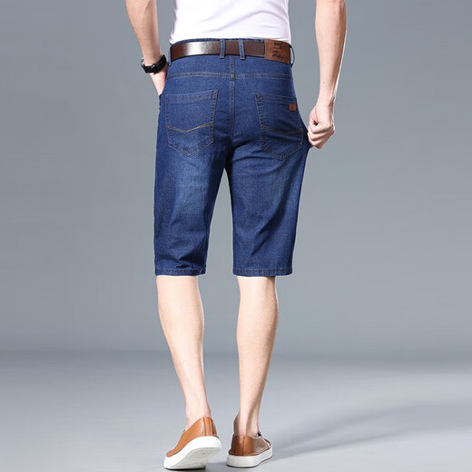 
Yalu men's denim shorts men's summer thin casual cropped pants trendy brand loose straight men's mid-pants summer new men's pants blue + dark blue (two pairs) 9850 33 (two feet six waist circumference)