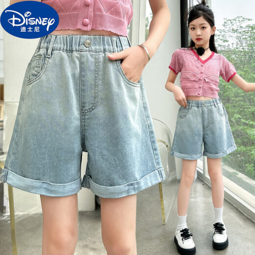 Disney Girls Summer Shorts 2025 Neue Kinder-Denim-Mid-Roter-Schüler Junior High School Schüler Big Sommer dünne Fünf-Punkte