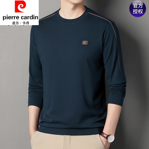 Pier Cardin Pure Cotton Longärmedose T-Shirt Herren Herumn Business Casual Top Herren weiche und atmungsaktive runde Hals-Sweatshirt-Basis-Hemd Grüne Sy6621 M 165 Empfohlen 100-120jin [Jin gleich 0,5 kg]
