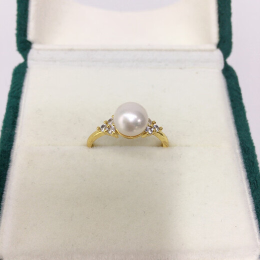 High-quality seawater pearl ring Zhuji 5A grade high-gloss freshwater 18K gold-filled opening adjustable fish tail silver opening adjustable