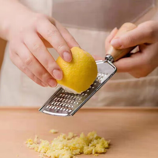 Stainless steel multifunctional grater household ginger cheese fruit and vegetable grater grater kitchen vegetable grater beech wood grater