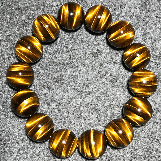 Cloud treasures, one thing, picture 7A natural yellow tiger eye men and women tiger year bracelet lightning wave pattern eagle eye tiger eye stone wood turning stone 12799 12mm yellow tiger eye