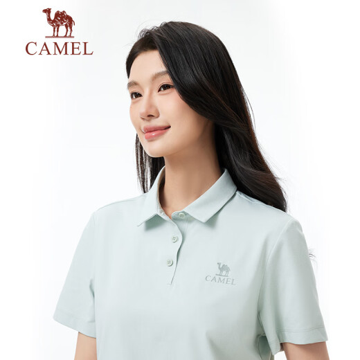 骆驼（CAMEL）户外POLO衫速干跑步男春夏透气凉感宽松翻领半袖上衣短袖5012J XL