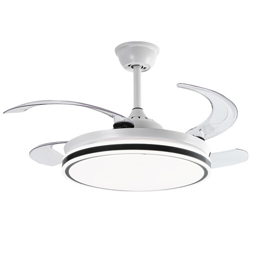 Emperor Shi Lighting Invisible Fan Lighting 2025 New Dining Light Living Room Ceiling Fan Light Frequency Conversion 48 Inch High Wind Silent 6623 White-42 Inch Elf