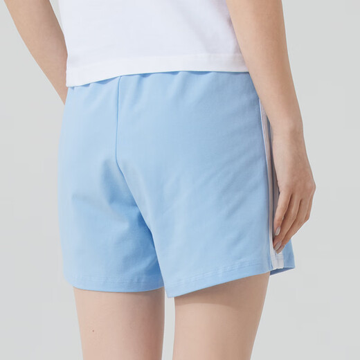 阿迪达斯（adidas）运动套装女 2025夏季新款潮流时尚透气短袖T恤针织休闲短裤两件套 汉玉白+亮光蓝 S