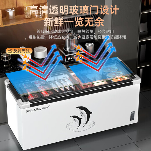 荣事达（Royalstar）冰柜商用卧式岛柜冷藏冷冻展示柜大容量熟食柜商场超市组合柜透明玻璃保鲜柜速冻烧烤海鲜点菜柜 1.8米欧岛单温-长1800*宽800*高830