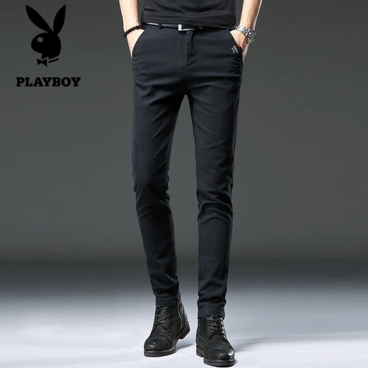 花花公子;PLAYBOY高端牛仔裤男士夏季2025新款潮流时尚休闲弹力修身小脚休闲裤 【品质好货】HO653灰色 30 码（腰围2尺3）