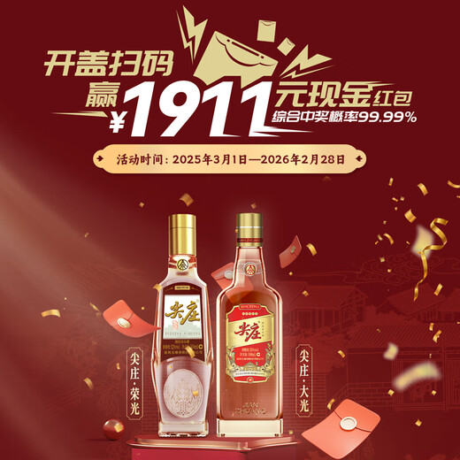 五粮液股份 尖庄高光浓香型白酒52度 500mL*2瓶 酒具礼盒送礼宴饮