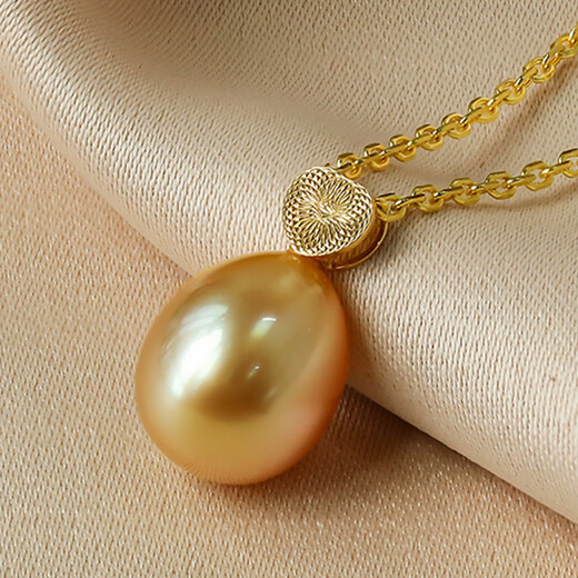 Queen of Pearl 18K gold 7-8mm seawater gold bead pendant heart-warming colorful car flower piece necklace for women birthday gift