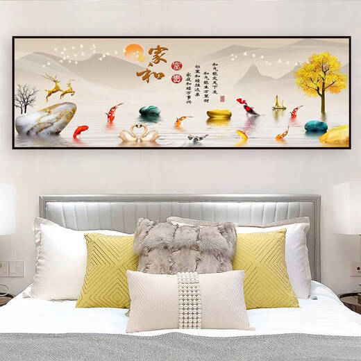 Yonghuan bedroom bedside painting stickers self-adhesive decoration painting hotel hotel homestay living room sofa background wallpaper mural stickers home and wealth -th-1391 No. 1 width 90cx height 30c