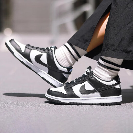 耐克（NIKE）Dunk Low GS大童黑白熊猫复古休闲滑板鞋 RJ CZ2496-001 38.5