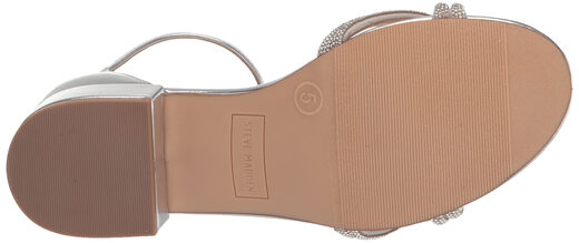 Steve Madden Girls' Shoes Unisex Children's Londynn High Heel Sandals, Silver Silver 13 Little Kid