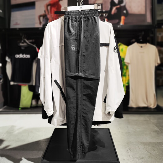 Adidas (adidas) sweatpants men's pants summer season new woven casual pants short trousers removable pants HC9734 black/trouser legs removable M