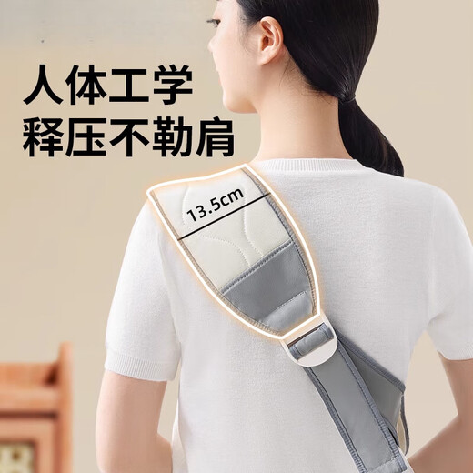 巴比象（bbet）抱娃神器解放双手婴儿背带小月龄前抱式幼儿外出简易新生儿宝宝 莫奈灰-透气款【松紧可调】省力