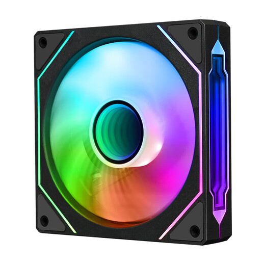 EVESKY  棱镜4代PRO机箱风扇水冷12CM机箱风扇正反向无线拼接ARGB神光同步PWM温控棱镜6pro电脑风扇 爵柏-棱镜4PRO黑色正向风扇(5V三针接口)