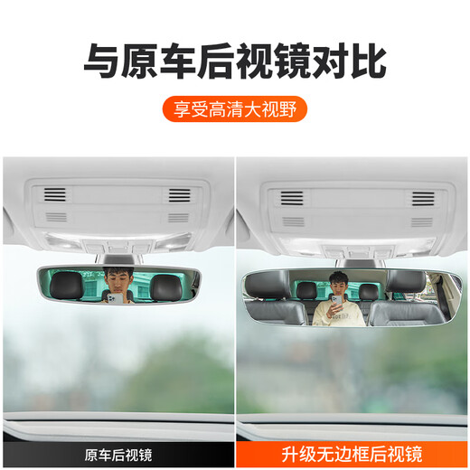 Cuixing Car Innenraum Rückspiegel Anti-Blend-Auto-Modifikation großer Sichtfeld Auxiliärspiegel Weitwinkelauto-Betrachtung Rückspiegel Universal White Spiegel Flachmodell (270 mm lang)