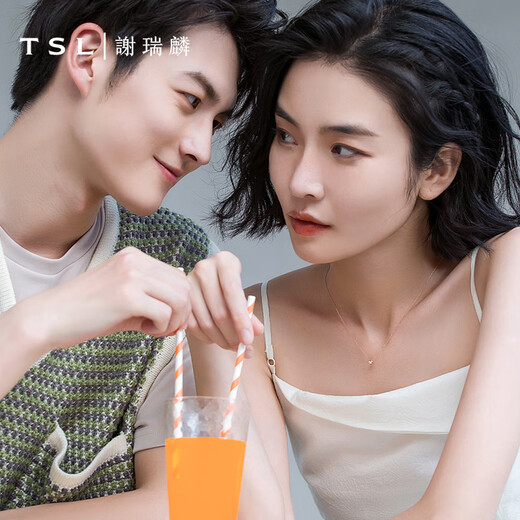 Xie Ruilin 18k rose gold diamond necklace women's temperament color gold clavicle chain chain BB408 pricing category (1 diamond, about 5 points in total)