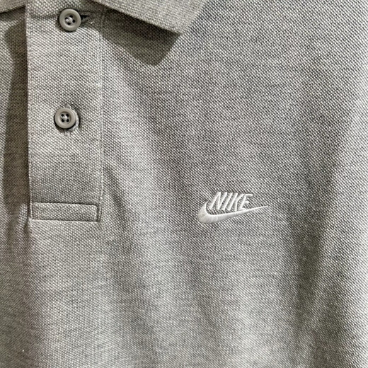 Nike (NIKE) рубашка-поло с короткими рукавами, мужская футболка, лето 2025, новая спортивная одежда, дышащий, удобный, повседневный трикотажный топ из чистого хлопка FN3895-063, серый, белый, рекомендуется XL 150-180Цзиньцзинь равен 0,5 кг
