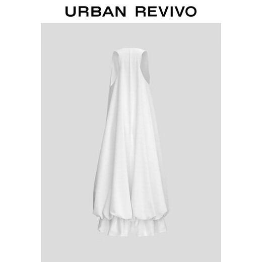 UR2025 summer new women's clothing vacation-split flower buds U-neck sleeveless dress UIU750001 (longer) S