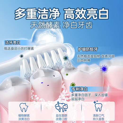 儒意美白牙膏口臭去黄去牙渍去烟渍牙垢结石抑菌护龈清新口气儿童150g