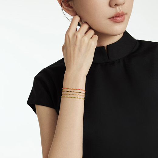 Chow Tai Fook Good Luck Red String Gold Bracelet (labor cost 420) 15cm approximately 3.05g EOF1468 New Year gift