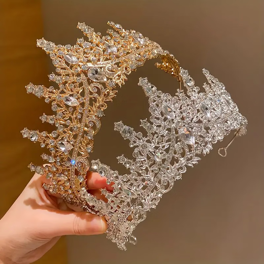 Shijun (SHIJUN) birthday crown tiara girls wedding dress Korean princess 18-year-old hair accessories dress crown wedding elegant bride with golden crown