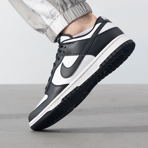 耐克（NIKE）官方男鞋25夏季新款运动鞋 DUNK LOW复古板鞋胶底低帮轻便休闲鞋 黑色白DD1391-100 42.5
