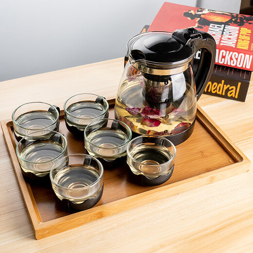 Zhe series heat-resistant and explosion-proof large-capacity glass teapot for home Kung Fu camellia teapot office tea set tea set single pot 1000ml