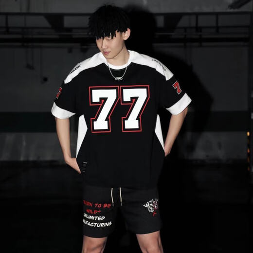 Kommandant Bear Nr. 77 ICE HOCKYY EMAME AMERICAN Kurzarm Retro Sports High Street Casual Rugby Basketball Hip Hop Jersey T-Shirt Männer und Frauen Yl1049 S 80-