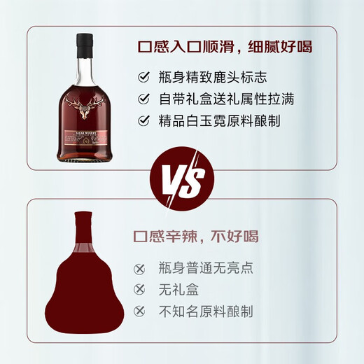 巴一戈尔法国进口洋酒 40°烈酒 XO白兰地 鹿维斯 700mL*2礼盒装