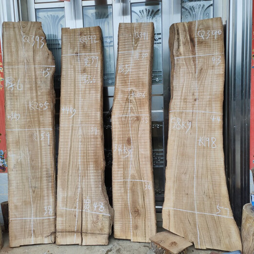 Natural whole wood natural edge camphor wood old material solid wood sheet original ecological tea countertop wood board custom wood Q723 length 206 width 35-48 thickness 5 polished hair