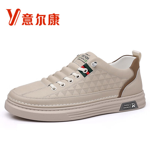 YRC意尔康运动春秋季板鞋透气小白鞋男款休闲时尚皮鞋百搭鞋 671  白色 【运动鞋尺码】 41 【标准运动鞋尺码】
