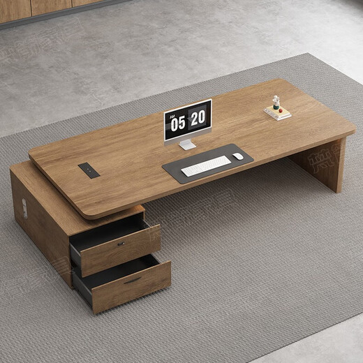 Fubaisen boss desk desk simple modern executive desk single computer desk financial desk supervisor manager desk and chair combination 1.8 meters boss desk