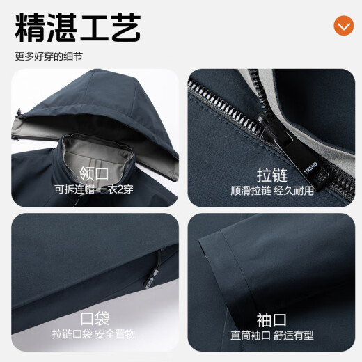 Romon Jacket Los hombres con capucha para hombres y de mediana edad de otoño de mediana edad de moda casual versátil chaqueta de dos lados 9930 camarones 185